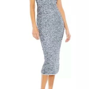 Mac Duggal Sequins short sleeve Wrap Cocktail Dressss size 4